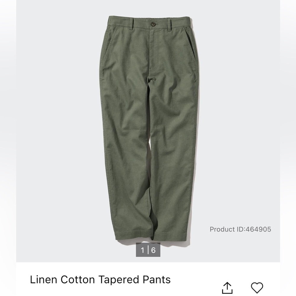 Uniqlo linen green pants